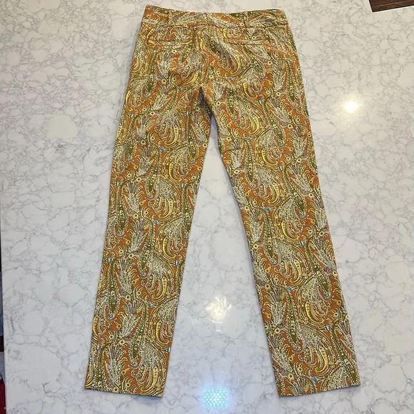 Cartonnier by Anthropologie Persimmon Paisley Cropped Pants Size 2 - Picture 5 of 10